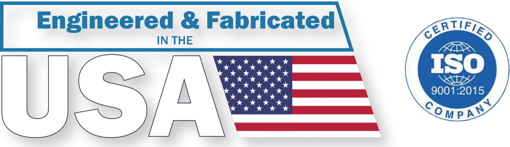 USA flag and iso logo graphic